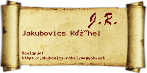 Jakubovics Ráhel névjegykártya
